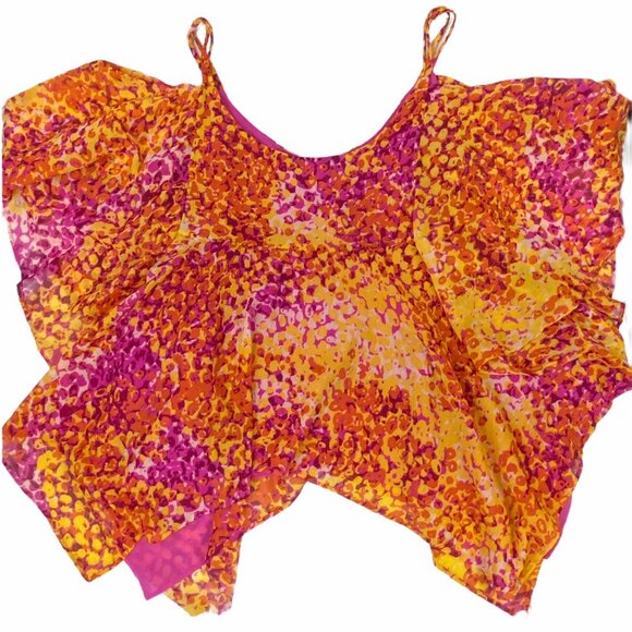 Platinum Design Collection Layered Cold Shoulder Asymmetrical  Swing Top Size 18 - Picture 7 of 12